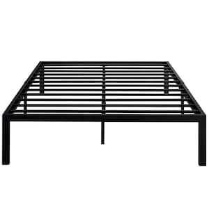 Full Bed Frames No Box Spring Needed, Heavy Duty Metal Platform with Steel Slat, Easy Assembly, 54 in. W, Black, 9 Legs