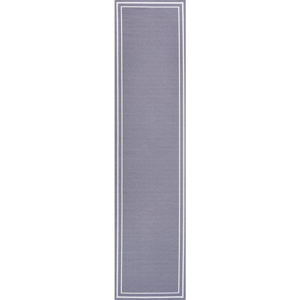 JONATHAN Y Sloane Classic 2-Stripe Gray/Cream 2 ft. x 8 ft. Border ...