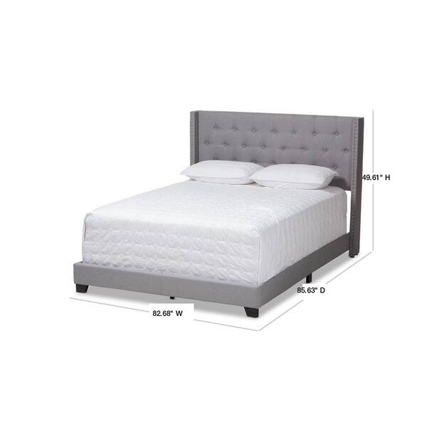 Baxton Studio Brady Light Gray King Bed 149 8940 HD The Home Depot