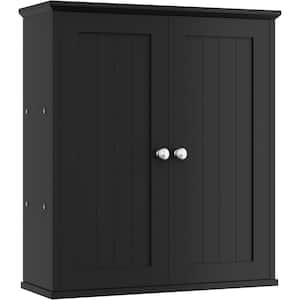 22 in. W x 8 in. D Black Bathroom Wall Cabinet Decorative Wall Shelf