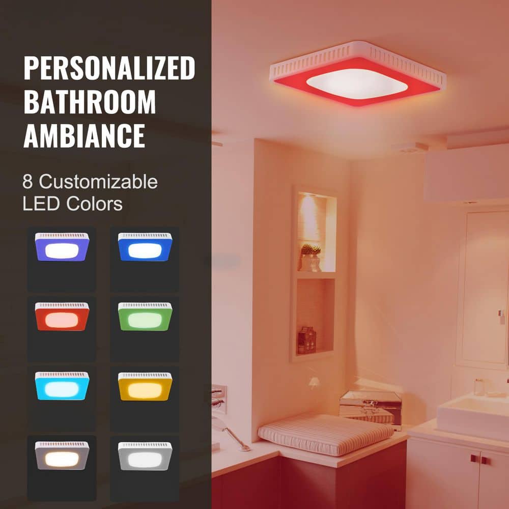 White LED Ceiling Mount Bathroom Exhaust Fan