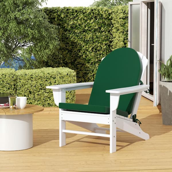 Addison 1 Piece 20.3 in. x 47 in. Beige Outdoor Patio Adirondack Chair Seat Pillow Cushion in Dark Green