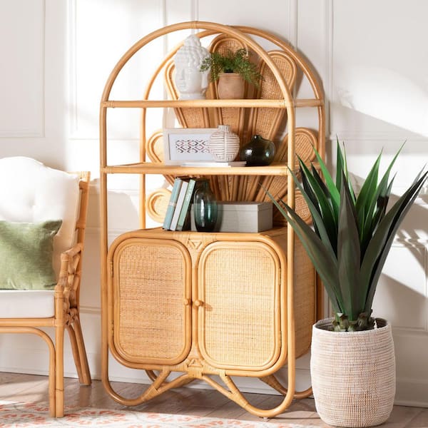 Noreen Light Honey 60.2 in. H Storage Cabinet