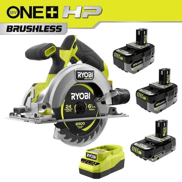 ONE+ 18V HIGH PERFORMANCE Kit w/ (2) 4.0 Ah Batteries, 2.0 Ah Battery, Charger, & ONE+ HP Brushless Circular Saw
