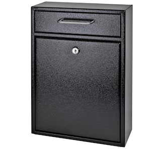 Olympus Locking Wall-Mount Drop Box with High Security Reinforced Patented Locking System, Black