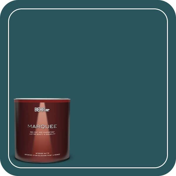 BEHR MARQUEE 1 qt. #MQ6-01 Ocean Abyss One-Coat Hide Matte Interior Paint & Primer