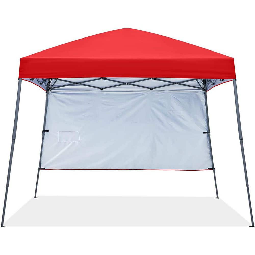 ABCCANOPY 8 ft. x 8 ft. Pop Up Canopy Tent Slant Leg with 1 Sidewall ...