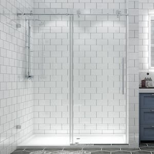 Victoria 50-60 in. W x 74 in. H Sliding Frameless Shower Door in Chorme Finish with Clear Glass