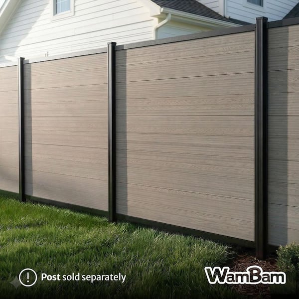 6 ft. H x 6 ft. W No Dig Edgewood Slate Grey Composite Privacy Fence Panel