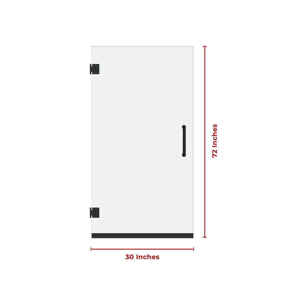 Matte Black Frameless Pivot Shower Door with Clear Glass