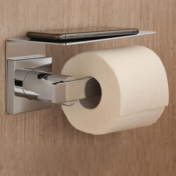 Chrome Toilet Paper Dispenser with Shelf