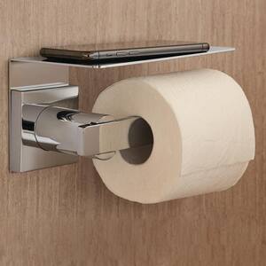 Lura Single Post Toilet Paper Holder Shelf in Polished Chrome