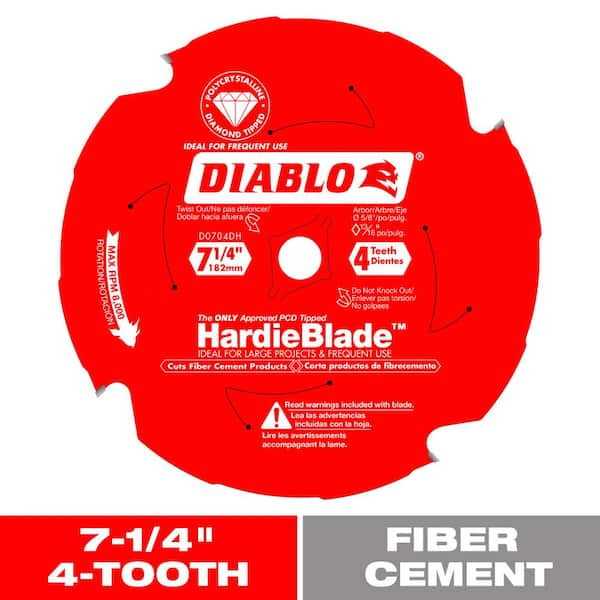 DIABLO 7-1/4in. x 4-Teeth HardieBlade Saw Blade for Fiber Cement