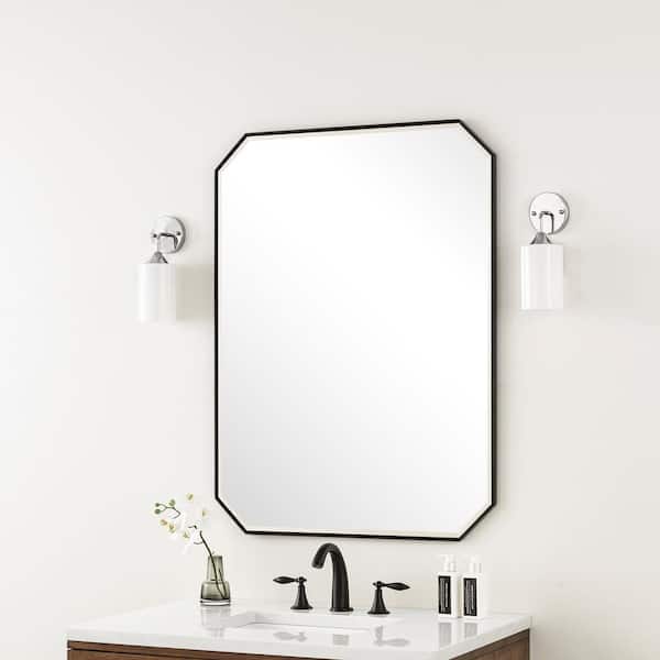 Rohe 30 in. W x 40 in. H Rectangular Framed Wall Mount Bathroom Vanity Mirror in Matte Black