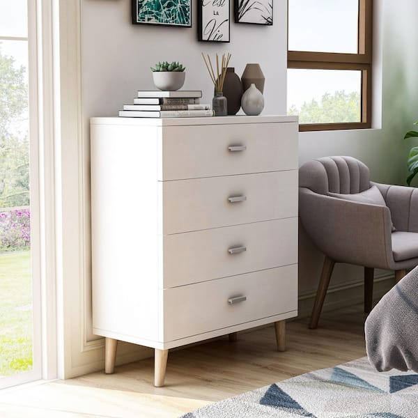 Furniture of America Cordero III 4-Drawer White Chest of Drawers (39.25 in. H x 31.25 in. W x 15.5 in. D)