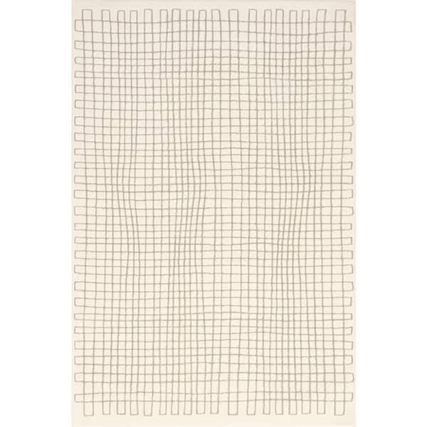 Millburn Plush Textured Washable Cream 7 ft. x 9 ft. Indoor Area Rug