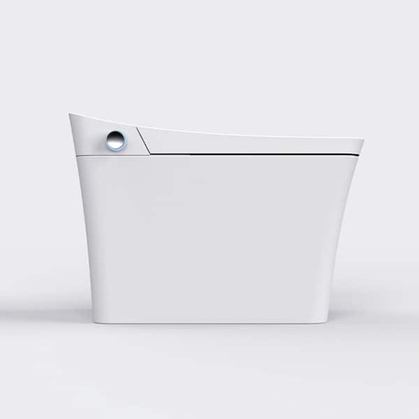 Elongated Smart Toilet Bidet in White with Auto Open, Auto Close, Auto Flush, Heated Seat and Remote