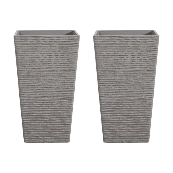 PexFix 27 in. H x 16 in. W Gray Outdoor Metal Planter Pot with