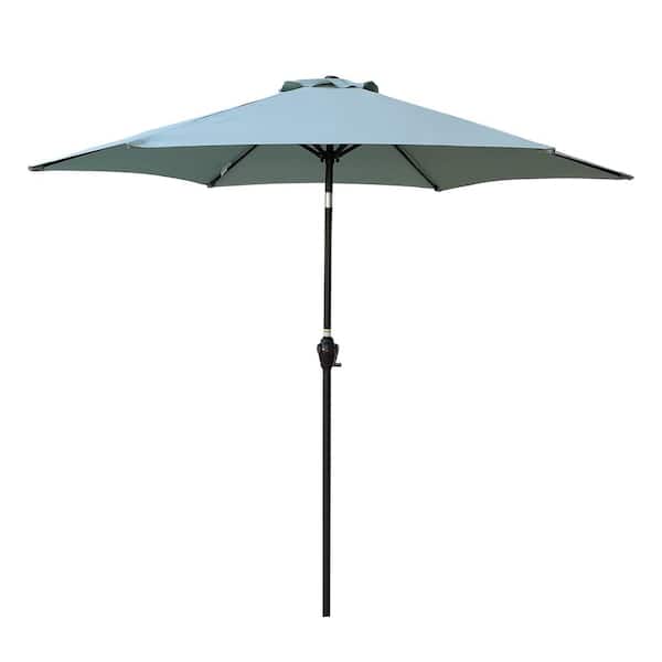 Boosicavelly 9 ft. x 9 ft. Outdoor Patio Frosty Green Umbrella with Crank and Tilt