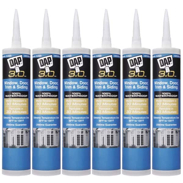 DAP 3.0 Window, Door, Trim and Siding High Performance Sealant, Crystal Clear (6-Pack)-DISCONTINUED