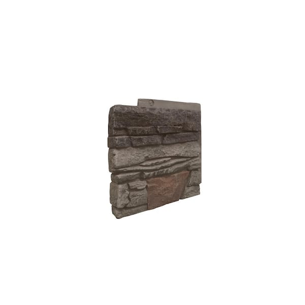 GenStone Stacked Stone Kenai 12 in. x 1.375 in. x 12 in. Faux Stone Siding Left Corner Panel