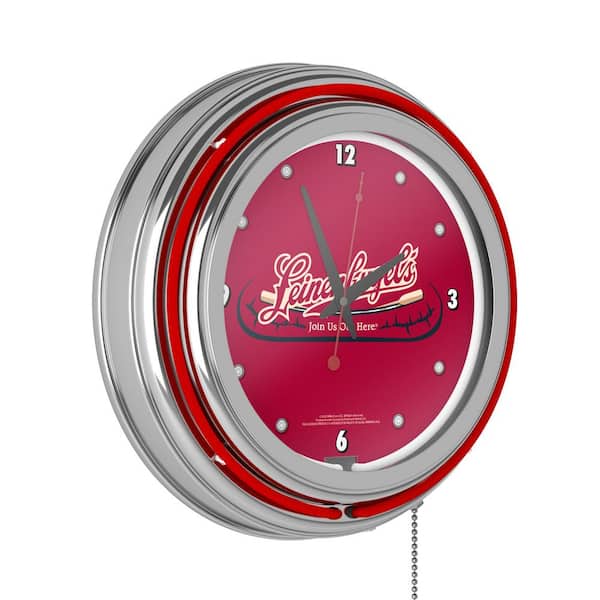 Unbranded Leinenkugel's Red Logo Lighted Analog Neon Clock