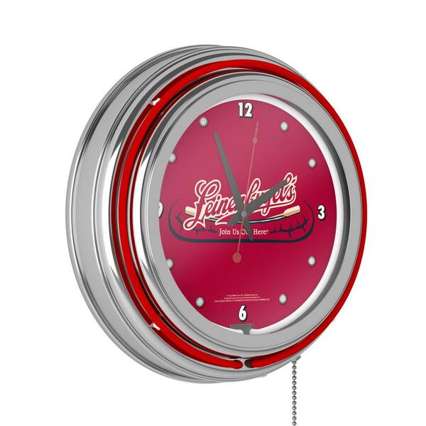 Unbranded Leinenkugel's Red Logo Lighted Analog Neon Clock