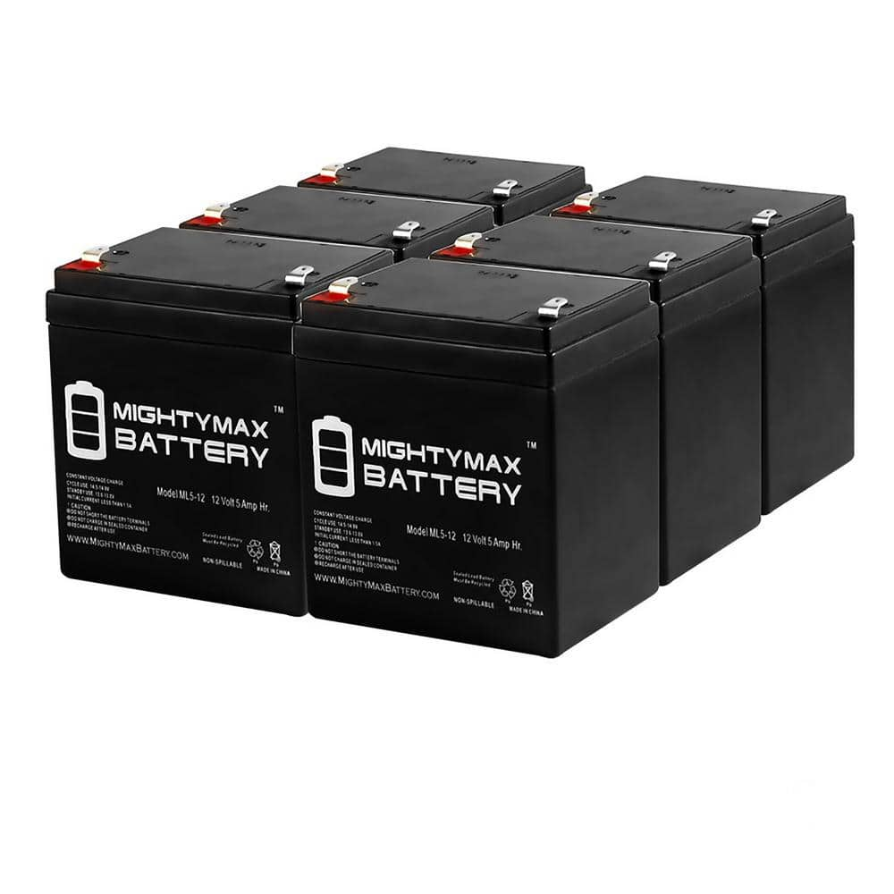 MIGHTY MAX BATTERY 12V 5Ah Replaces 12v 4ah Alarm System Back Up Vista ...