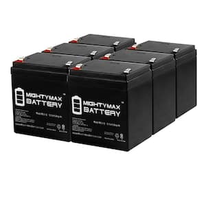 12V 5AH Battery Replaces Liftmaster 485LM Evercharge Back-Up - 6 Pack