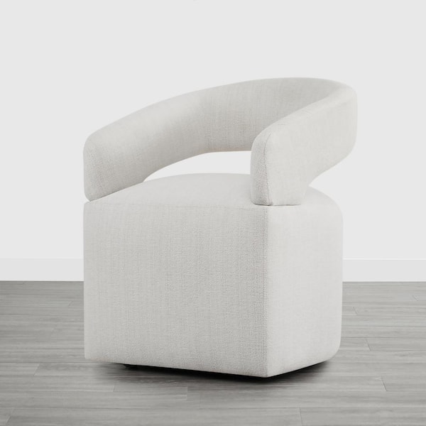 Octavian Hemp Fabric Dining Chair with Removable Casters for Dining Room Bed Room Living Room