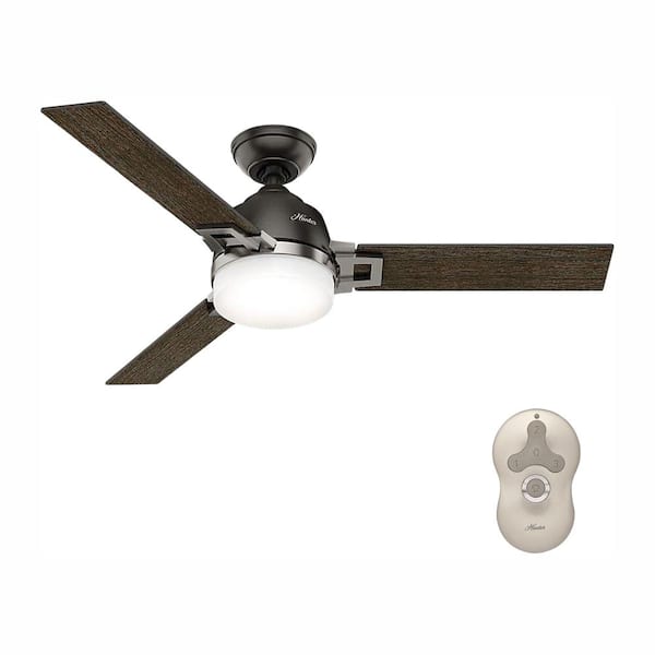 Hunter Leoni 48 in. LED Indoor Noble Bronze Ceiling Fan with Light and Remote