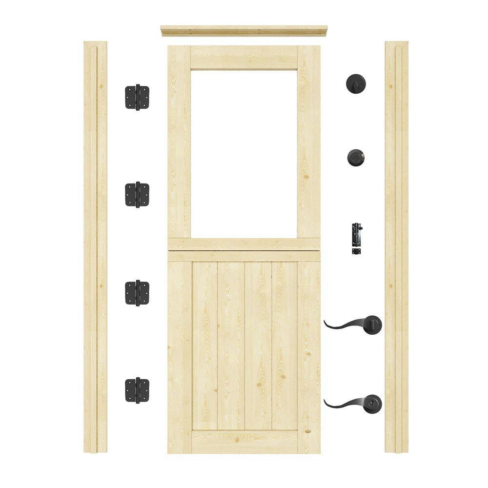 ARK DESIGN 32 in. x 80 in. Solid Universal 1-Lite Clear Glass ...