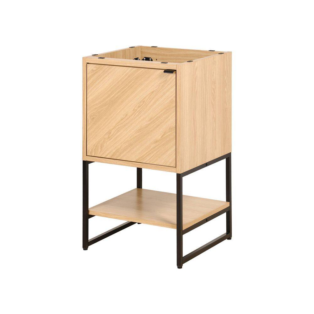 Juhl 20 in. W x 18 in. D x 33 in. H Chevron-Front Modern Minimalist 2-Shelf Bath Vanity Cabinet without Top in Oak price history on PriceWatchPro