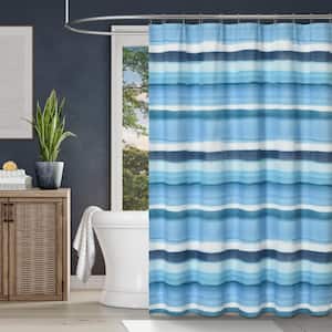 Balboa Blue Polyester Shower Curtain