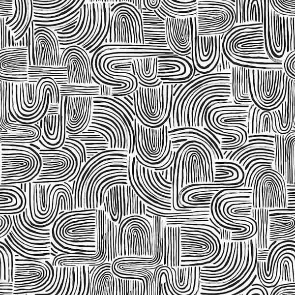 Tempaper Black Pearl Swell Vinyl Peel and Stick Wallpaper Roll (Covers 28 sq. ft.)