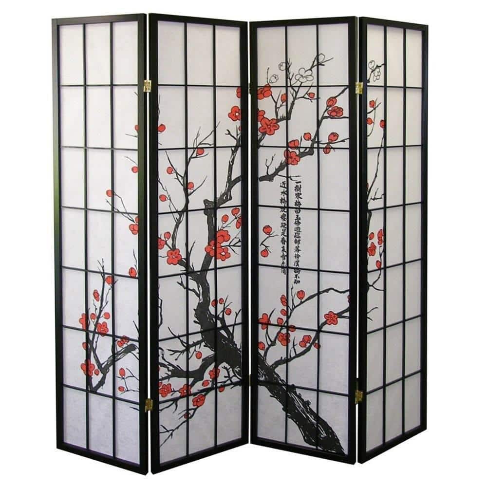 Avex 71 in. Wood Garden Fence 4-Panel Folding Privacy Screen