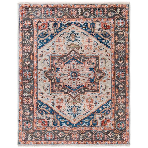 Samarkand 8 ft. x 10 ft. Gray/Charcoal Medallion Ornate Area Rug