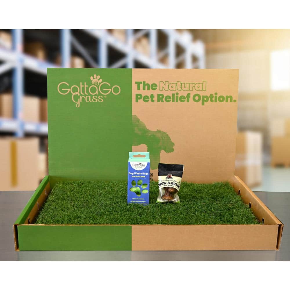 Gotta Go Grass Potty Pads with Tray Plus Treat Plus Waste Bags