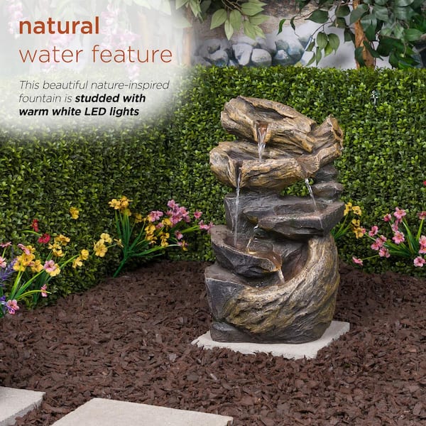 フォンテーヌFONTAINE Watnature 43.7in Resin Modern Indoor Outdoor Fountain -5