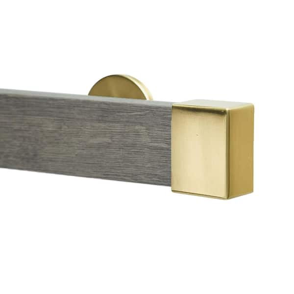 Kontur EVO Pro 96 in. Non-Adjustable 2 in. Single Traverse Curtain Rod Set in Cassis with Vintage Brass Endcap Finial