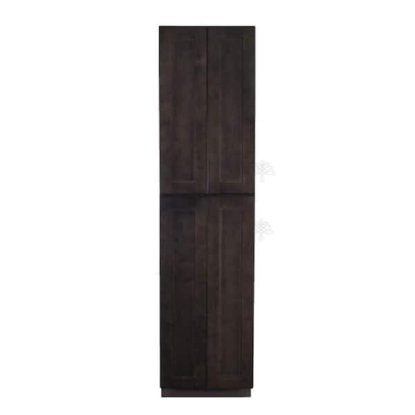 LIFEART CABINETRY Lancaster Shaker Assembled 18 in. x 96 in. x 27 in. Tall Pantry with 2-Doors in Vintage Charcoal