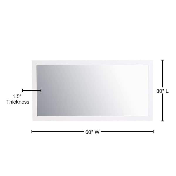 Sun 60 in. W x 30 in. H Framed Rectangular Bathroom Vanity Mirror in Gloss White