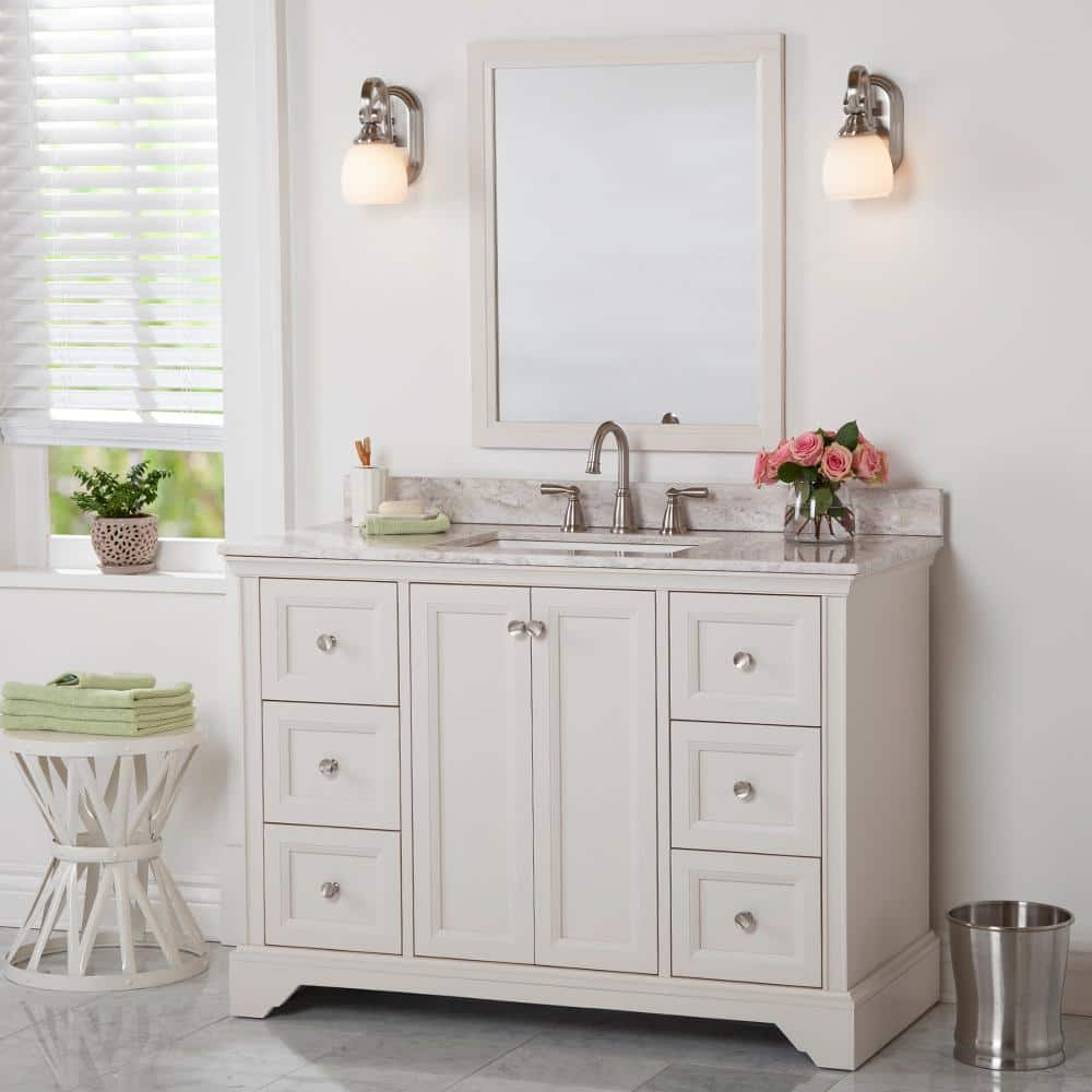 Reviews for Home Decorators Collection Stratfield 49 in. Single Sink ...