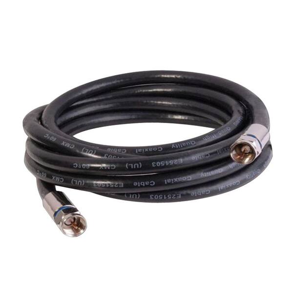 Vanco 6 ft. RG6 Quad Digital Coaxial Cable with Premium Gen II Compression Connector - Black