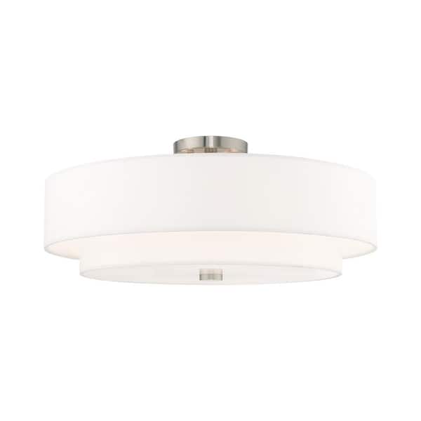 Mercury 5-Light Brushed Nickel Semi Flush Mount