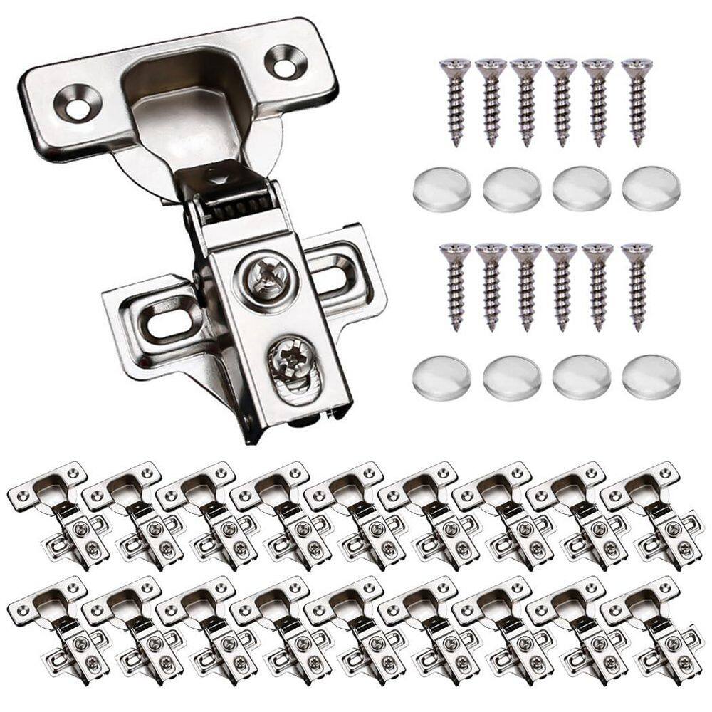 20 Pack Soft Close Cabinet Hinges 1/2 in. Overlay Face Frame Frameless 105° Nickel Plated Concealed price history on PriceWatchPro