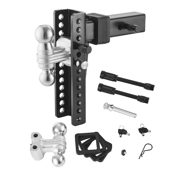 VEVOR Adjustable Trailer Hitch, 10 in. Drop Hitch Ball Mount, Fit 2.5 in. Receiver, Heavy Duty Trailer Tow Hitch