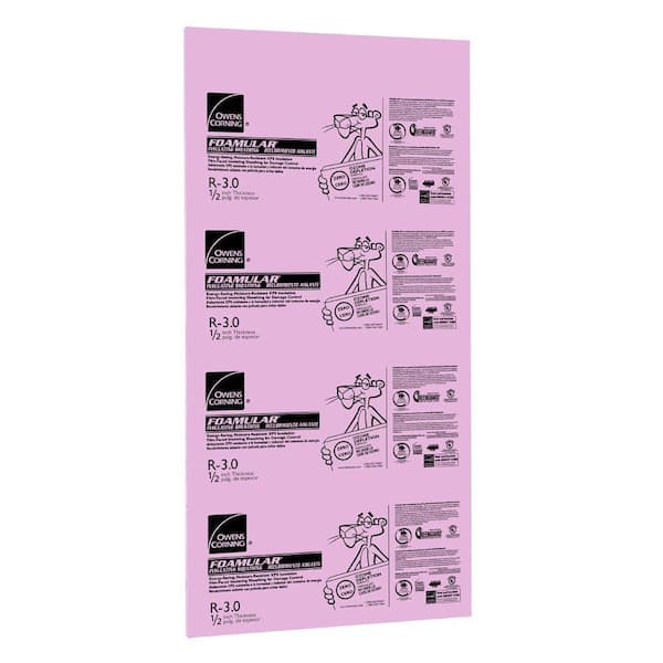 Owens Corning FOAMULAR 3/4 in. x 4 ft. x 8 ft. R-4 Tongue and Groove Rigid Foam Board Insulation Sheathing