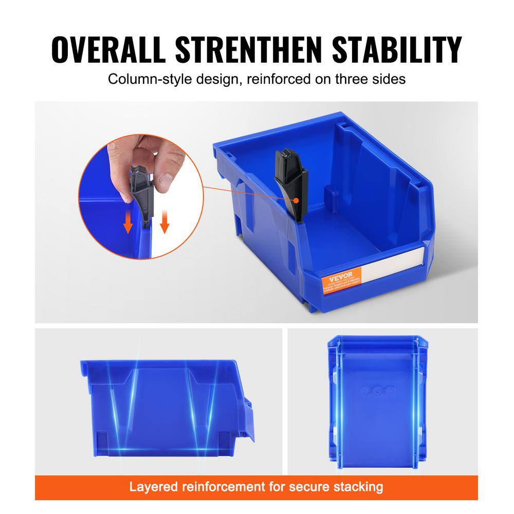 VEVOR Blue and Red Stackable Plastic Storage Bins 24-Pack