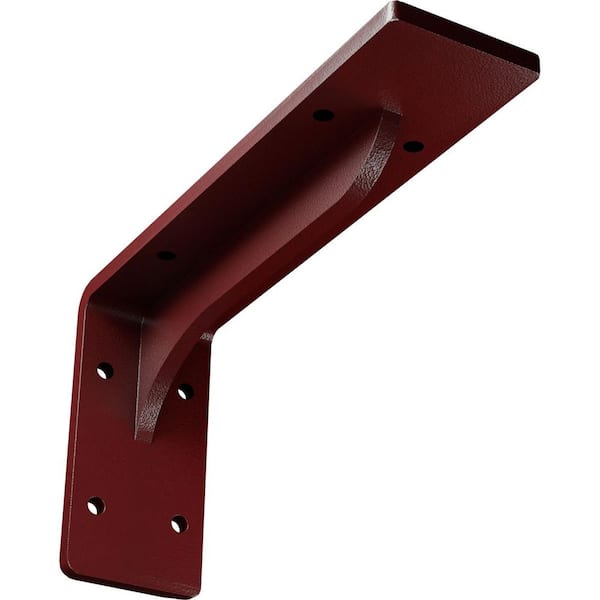 Ekena Millwork 2 in. x 4 1/4 in. x 8 in. Hammered Bright Red Embrey Steel Bracket